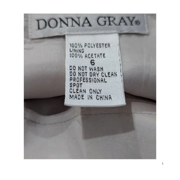 Donna Gray Silver Two-Piece Formal Set Size 6 Elegant Evening (EUC) - Picture 7 of 9